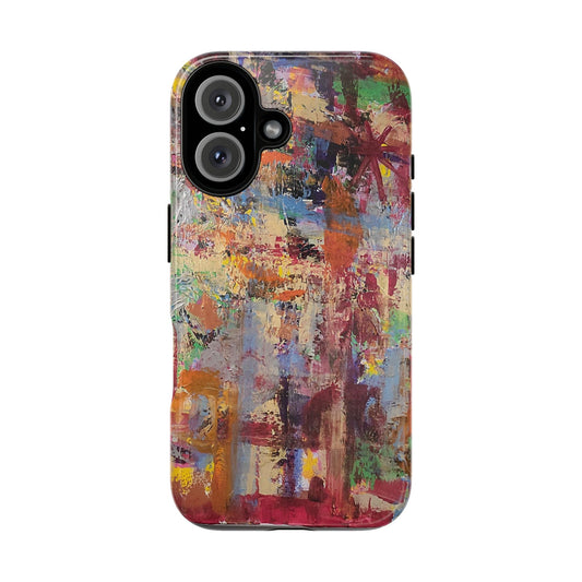 Abstract Expressionist Painting Phone Case — Colorful Original Art for iPhone, Samsung & Pixel