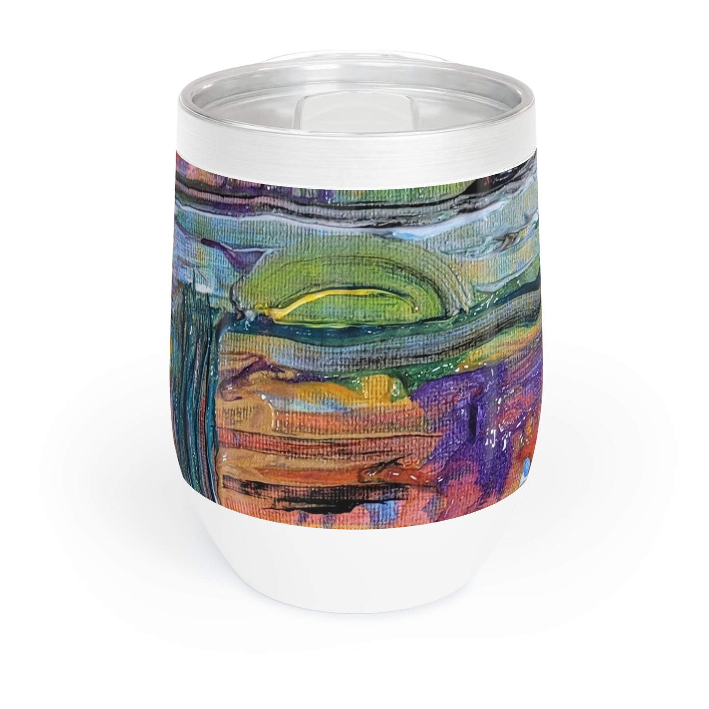 Desert Sunset Abstract Wine Tumbler | Original Art