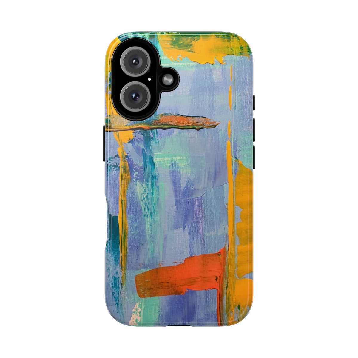 Blue & Coral Abstract Painting Phone Case — Original Art for iPhone, Samsung & Pixel