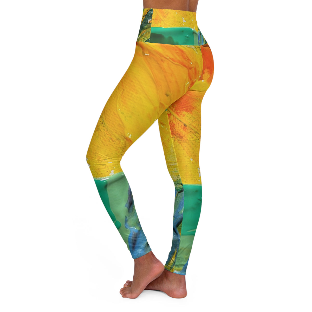 Sun-Kissed Hills - Original Art High Waisted Yoga Leggings (AOP)