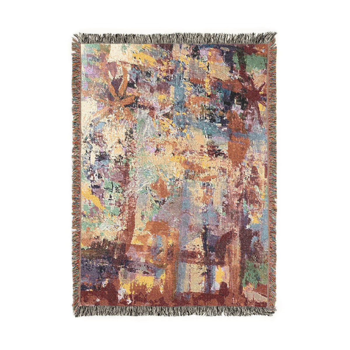Autumn Mosaic Abstract Woven Blanket | Original Art Throw