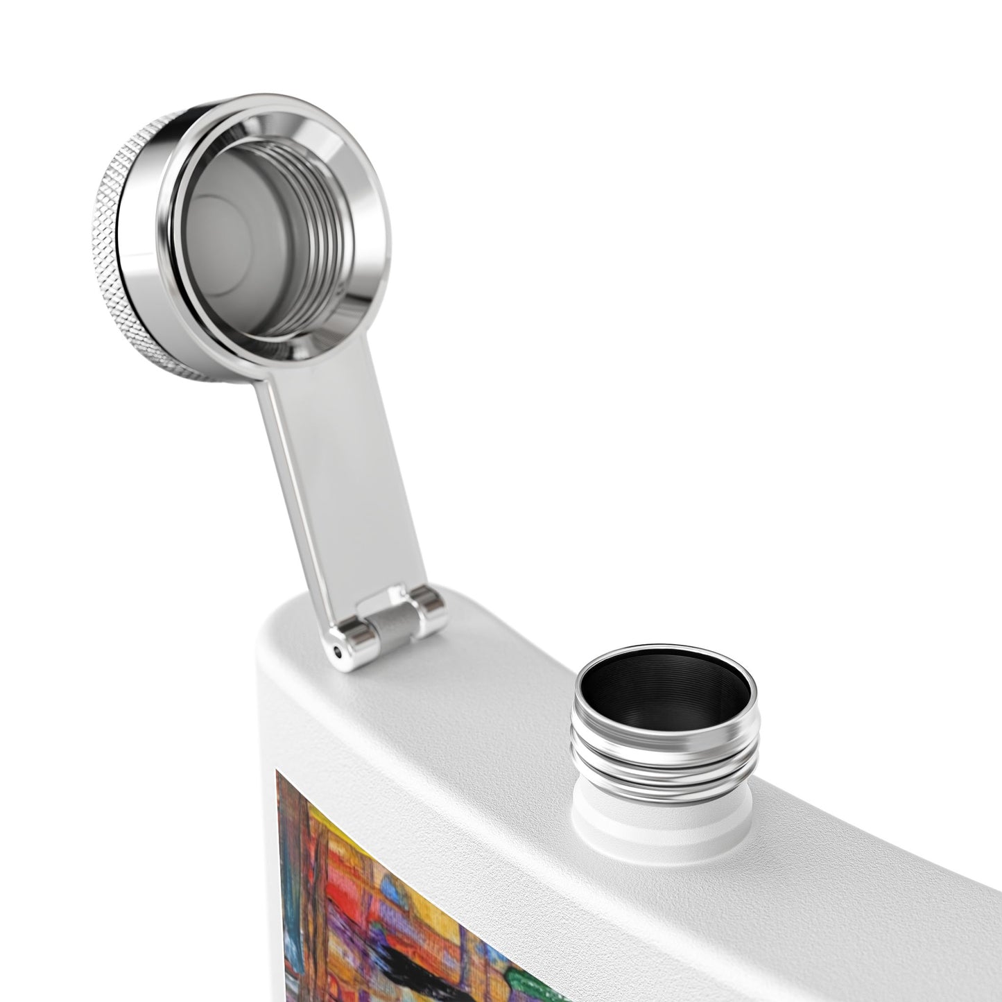 Desert Sunset Abstract Stainless Steel Flask, 6oz | Original Art