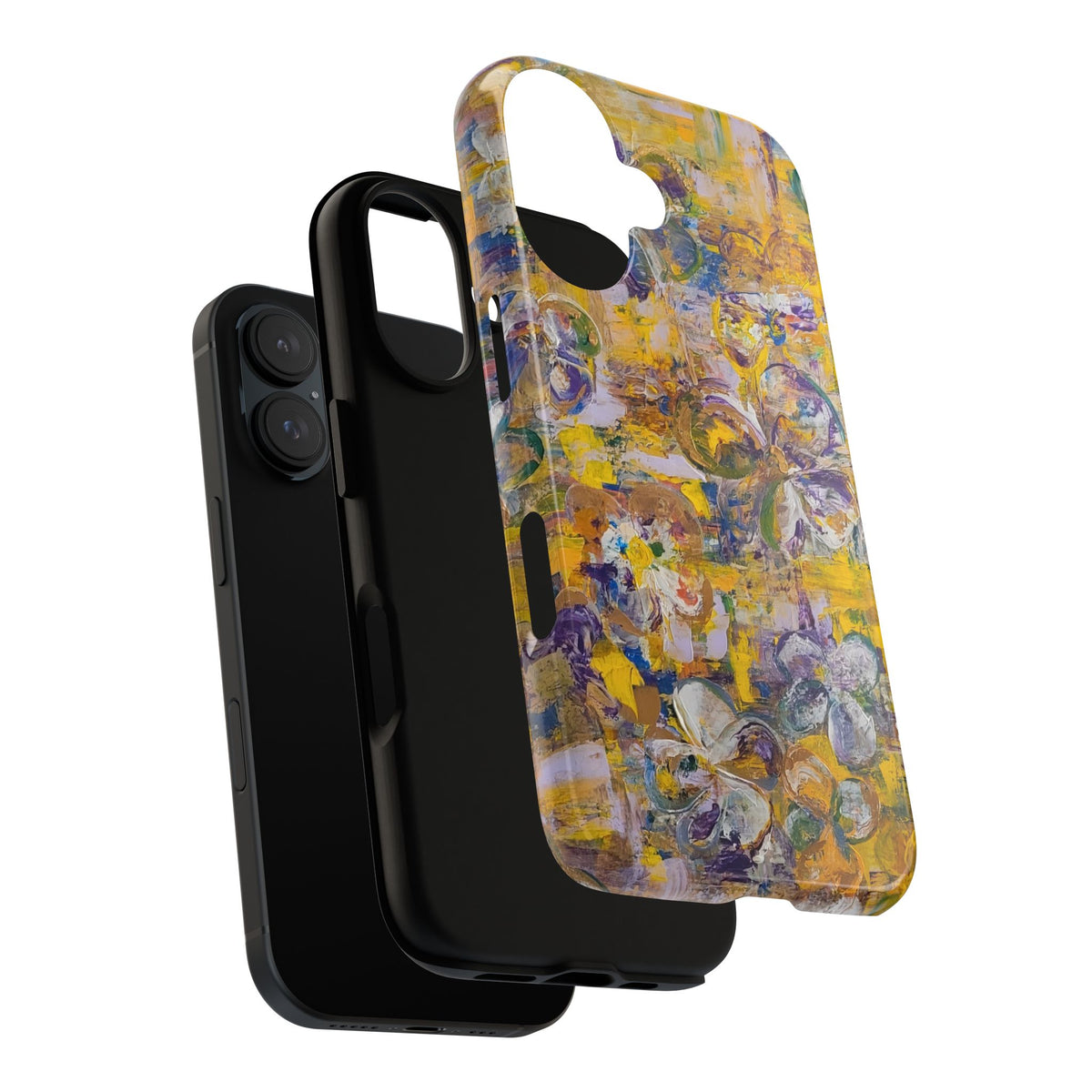 Pansies Original Abstract Painting Phone Case — Floral Art for iPhone, Samsung & Pixel