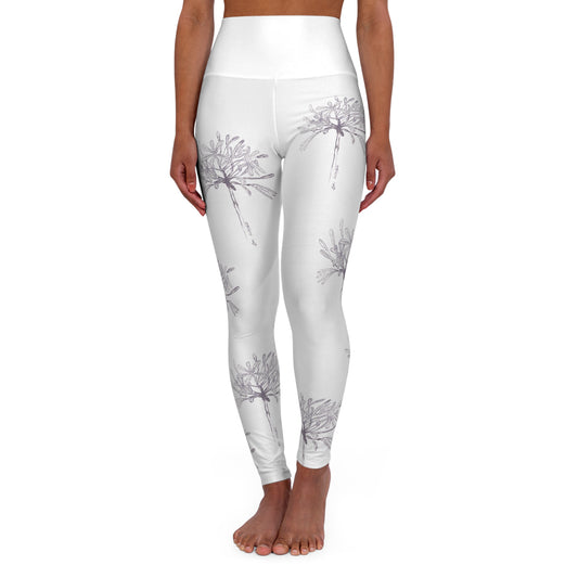 Agapanthus - Original Pen Art High Waisted Yoga Leggings (AOP)